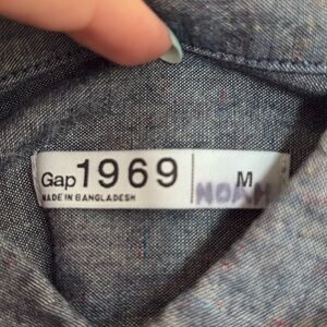 Gap Men's Blue Grey Denim Button Down